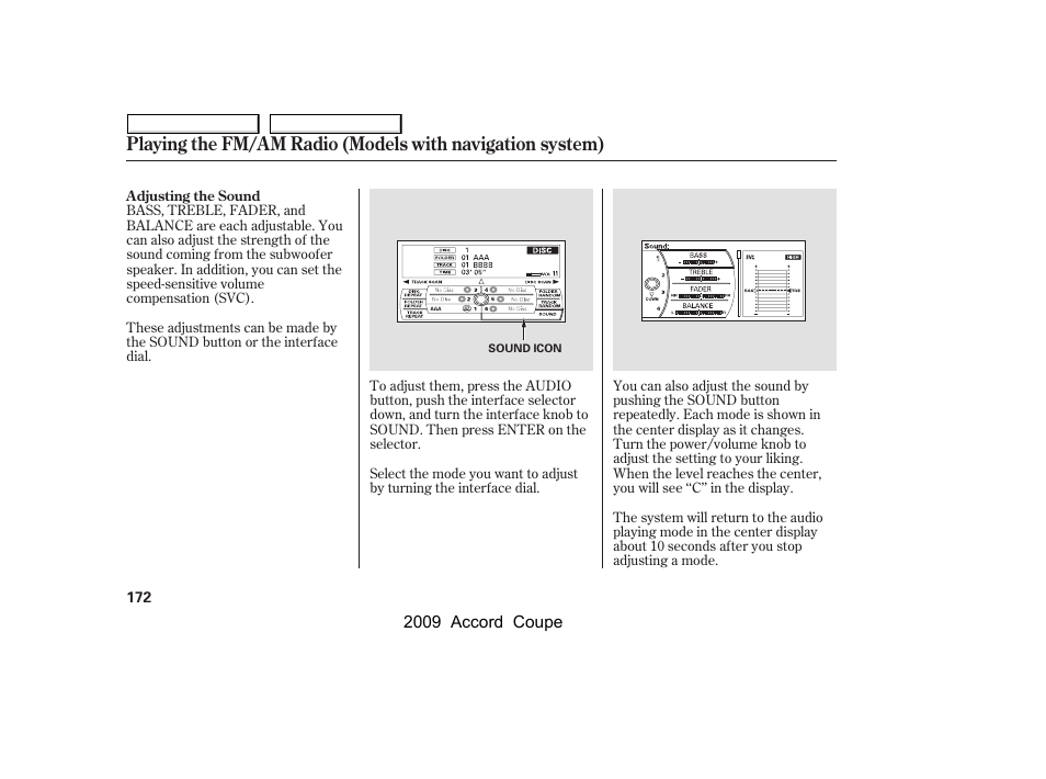HONDA 2009 Accord Coupe User Manual | Page 175 / 412