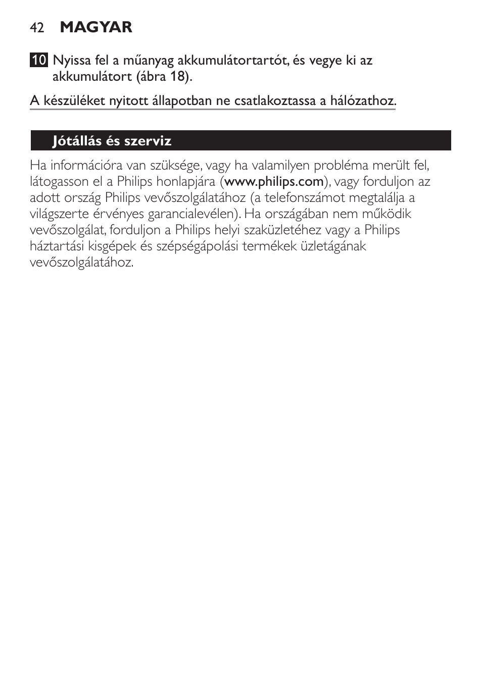 Jótállás és szerviz | Philips QC 5099 User Manual | Page 42 / 106