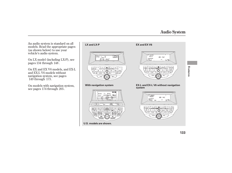 Audio system | HONDA 2009 User Manual | Page 139 / 422