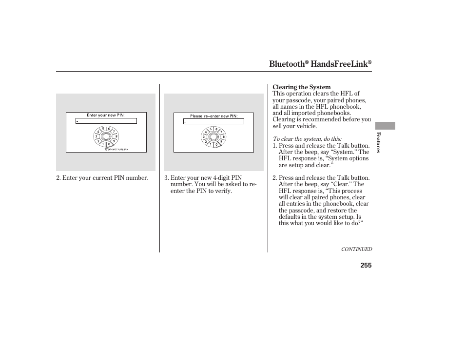 Bluetooth handsfreelink | HONDA 2009 User Manual | Page 261 / 422