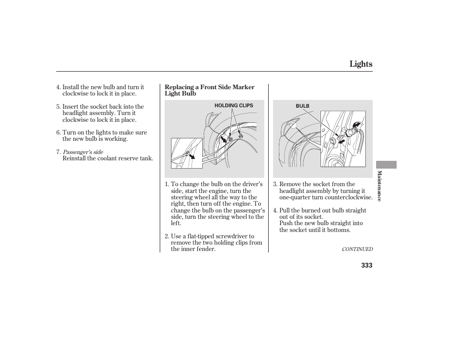 Lights | HONDA 2009 User Manual | Page 339 / 422