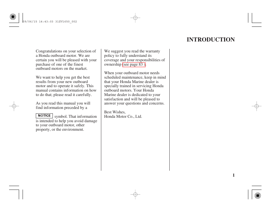 Introduction | HONDA BF5A User Manual | Page 3 / 99