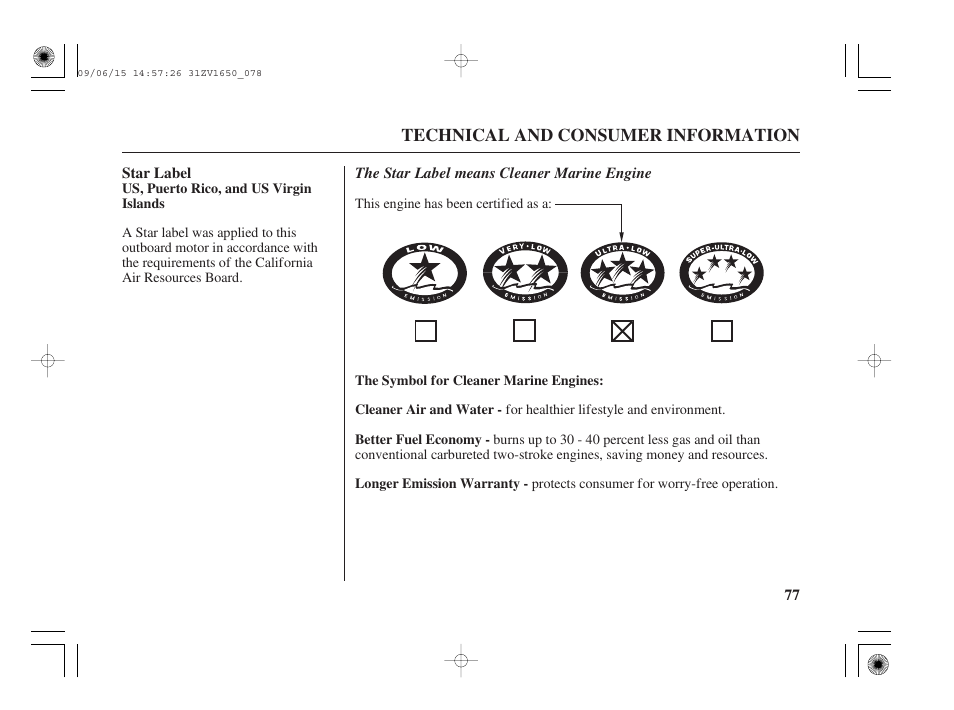 Star label | HONDA BF5A User Manual | Page 79 / 99