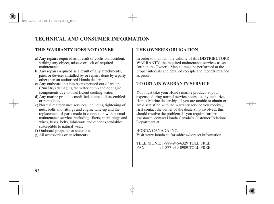 HONDA BF5A User Manual | Page 94 / 99