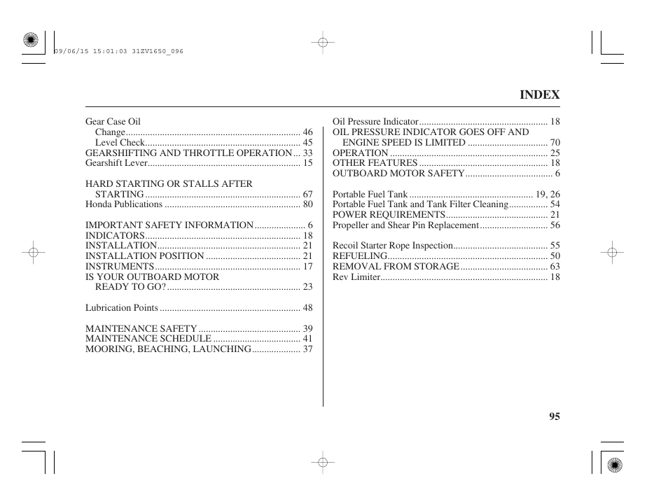 HONDA BF5A User Manual | Page 97 / 99