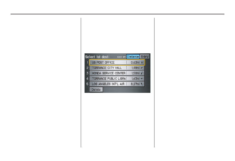 Entering a destination | HONDA 2009 Odyssey Navigation User Manual | Page 44 / 154