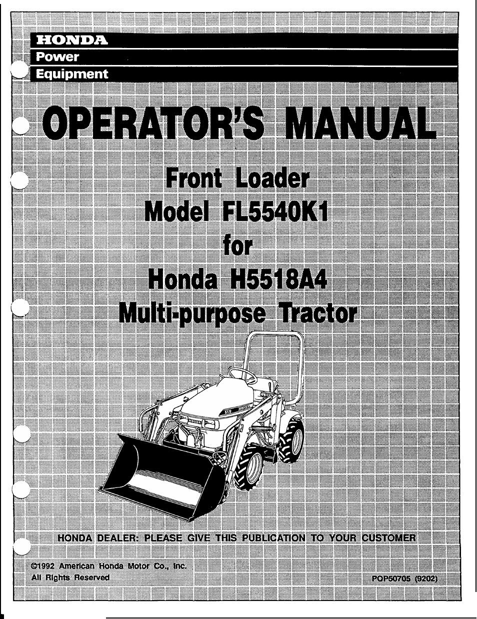 HONDA FL5540K1 User Manual | 56 pages