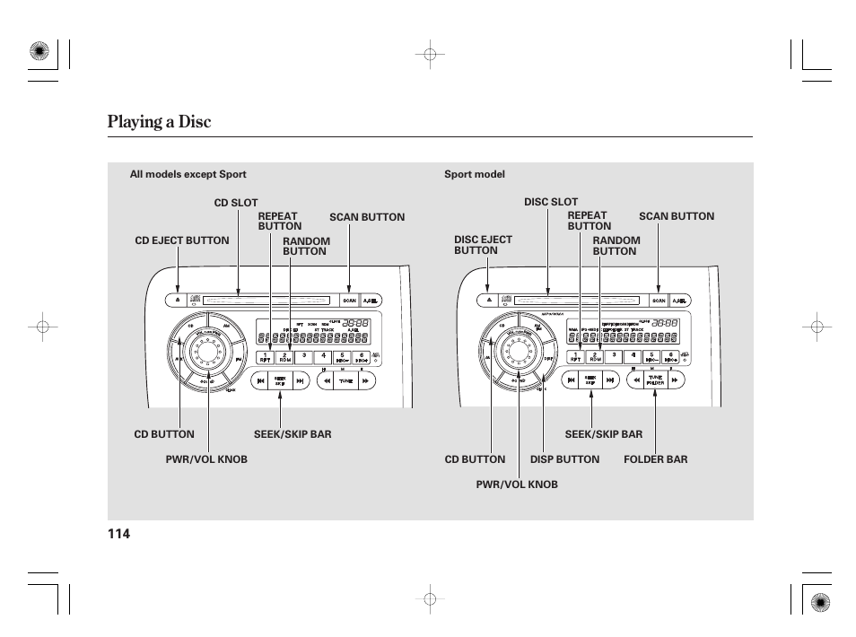 Playing a disc | HONDA 31SAA610 User Manual | Page 120 / 282