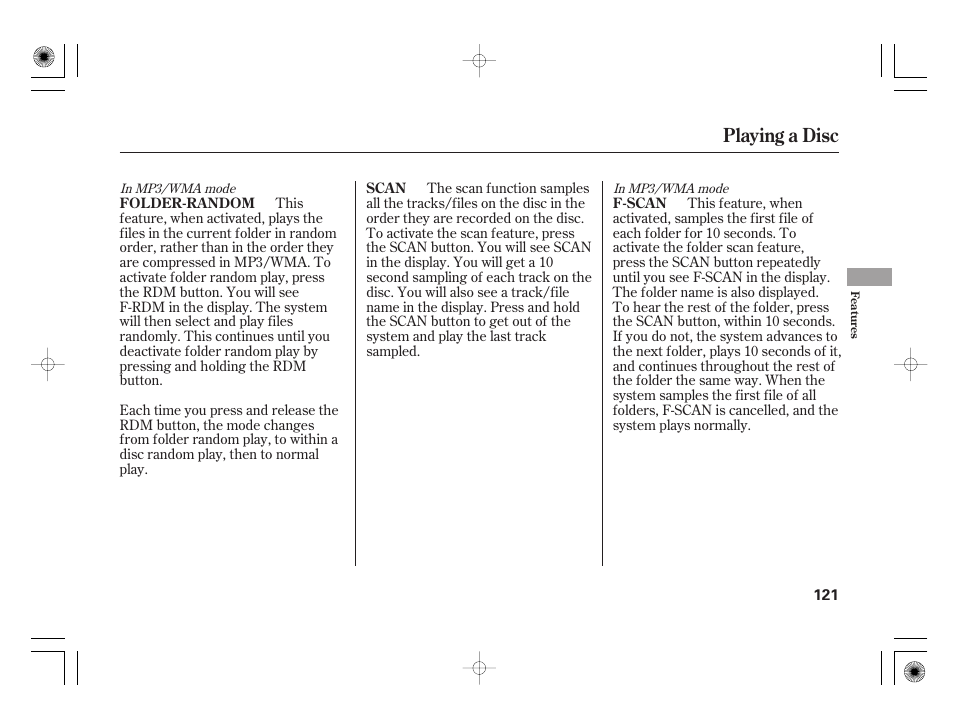 Playing a disc | HONDA 31SAA610 User Manual | Page 127 / 282