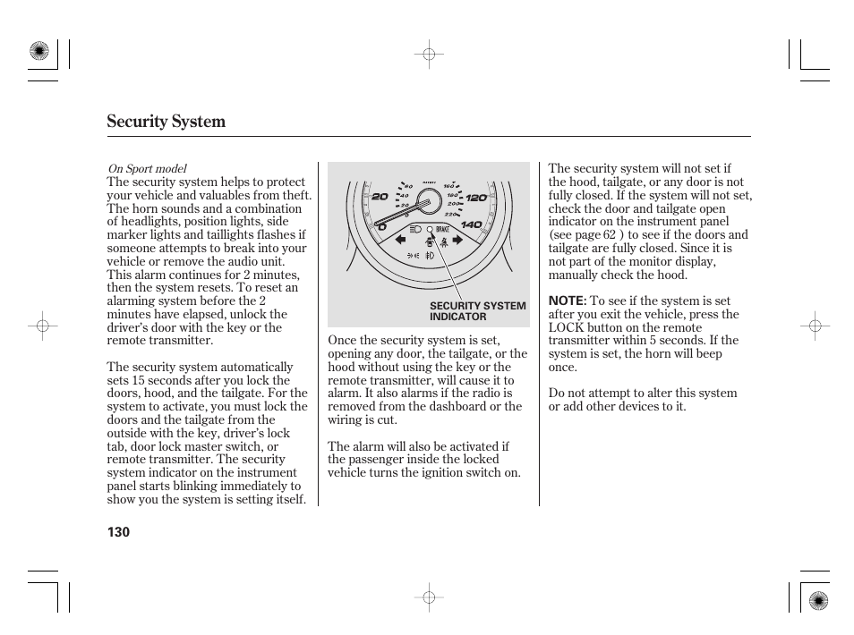 Security system | HONDA 31SAA610 User Manual | Page 136 / 282