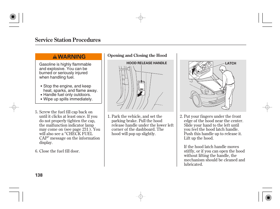 Service station procedures | HONDA 31SAA610 User Manual | Page 144 / 282