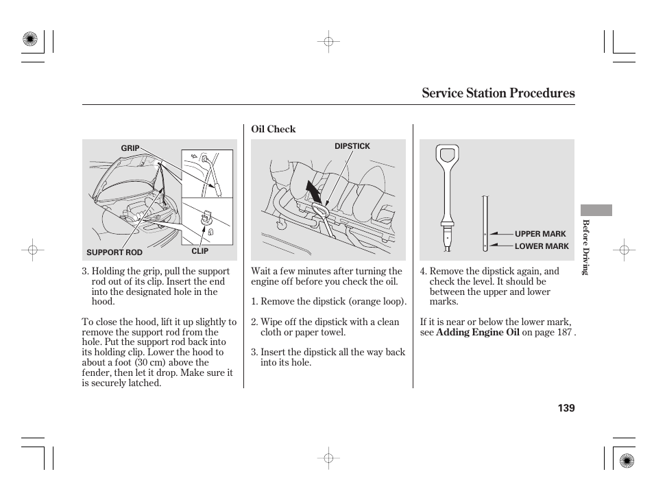 Service station procedures | HONDA 31SAA610 User Manual | Page 145 / 282