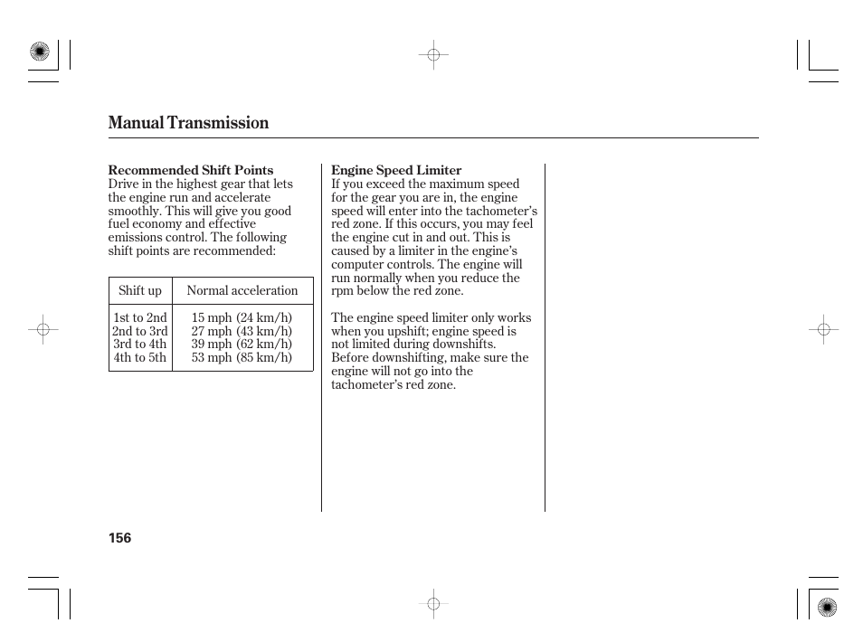 Manual transmission | HONDA 31SAA610 User Manual | Page 162 / 282