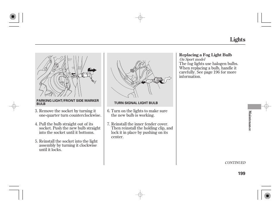 Lights | HONDA 31SAA610 User Manual | Page 205 / 282