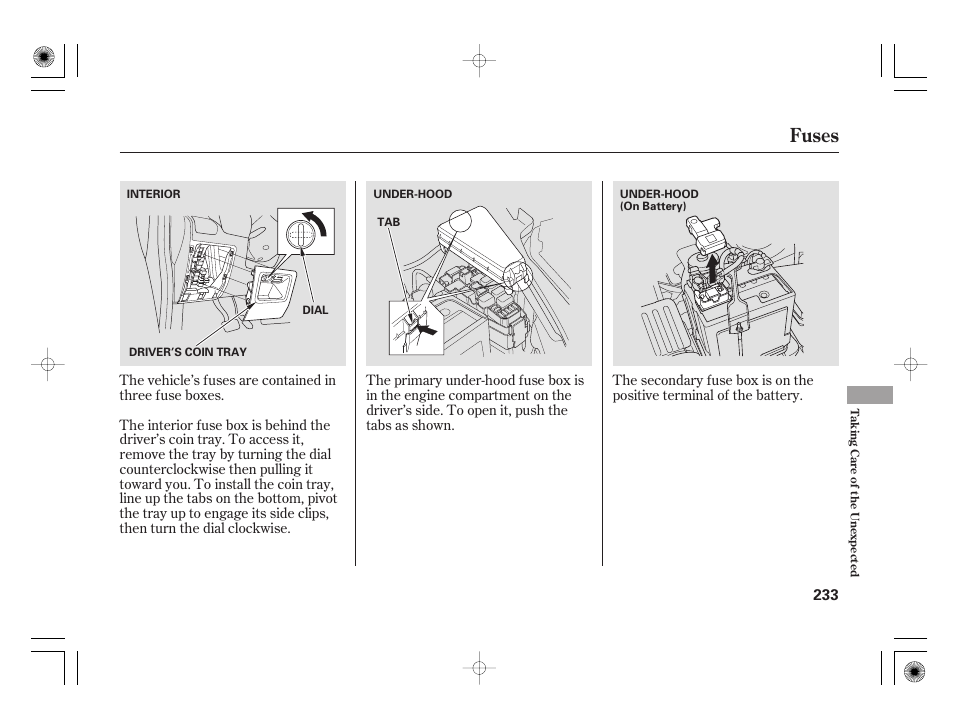 Fuses | HONDA 31SAA610 User Manual | Page 239 / 282