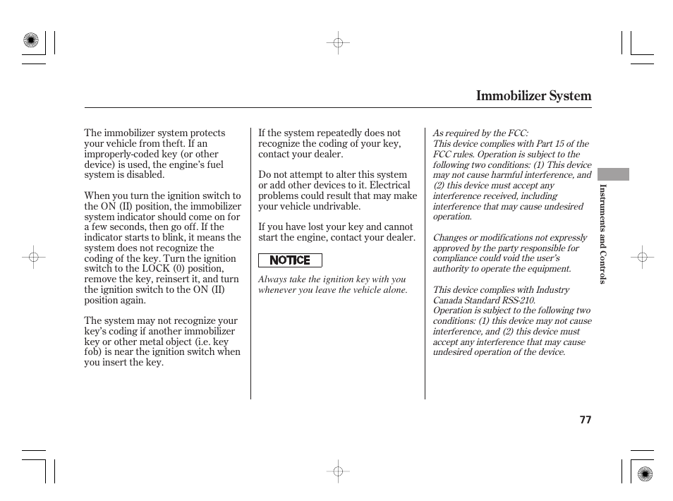 Immobilizer system | HONDA 31SAA610 User Manual | Page 83 / 282