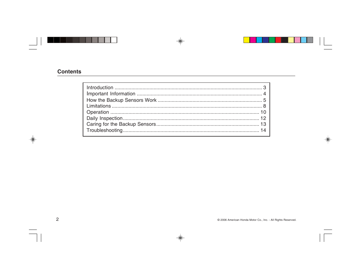 HONDA RDX User Manual | Page 2 / 16