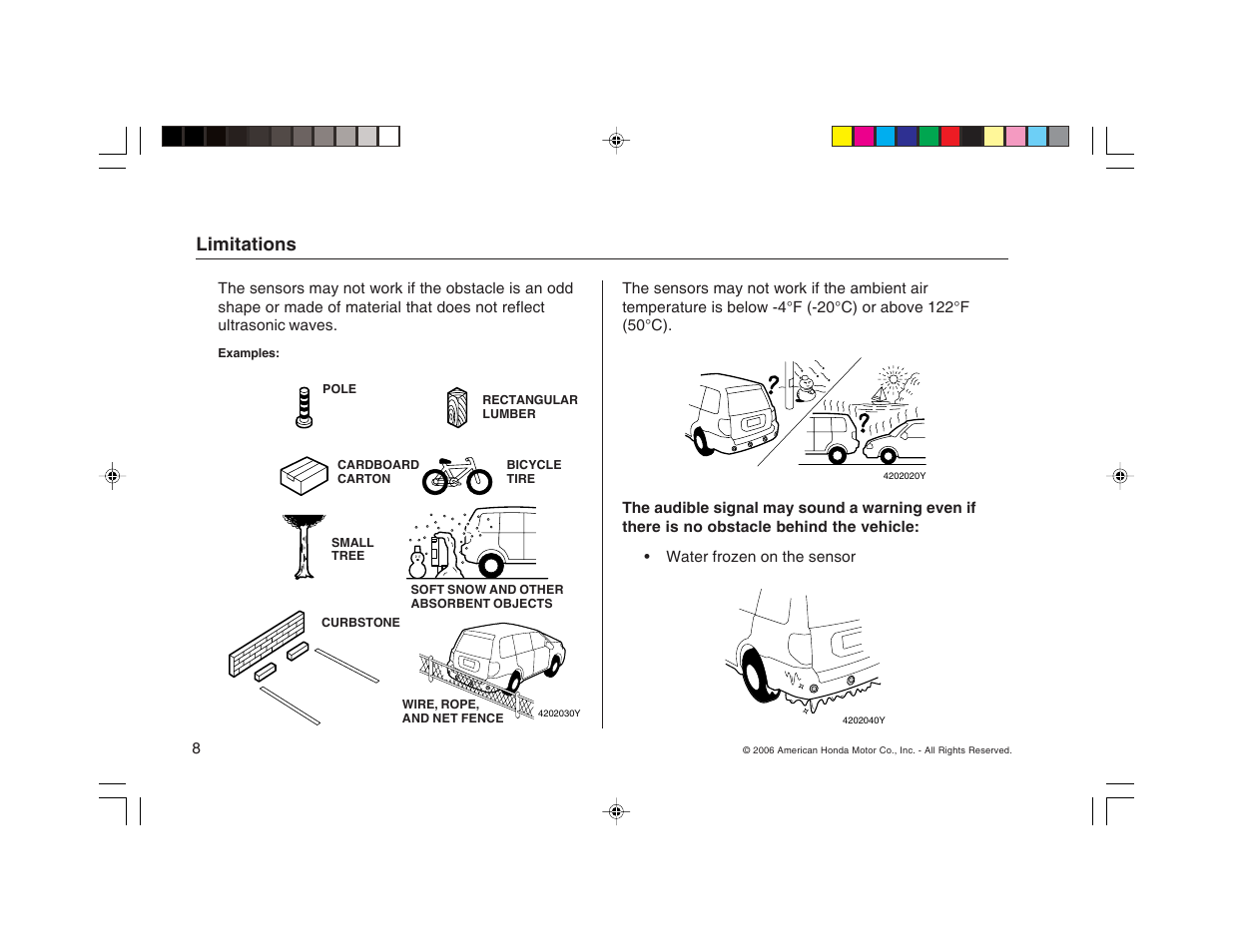 Limitations | HONDA RDX User Manual | Page 8 / 16