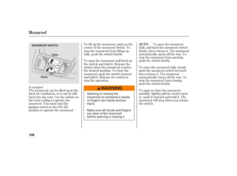 Moonroof | HONDA 00X31-TE0-6000 User Manual | Page 114 / 414