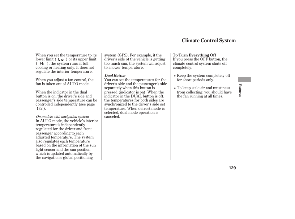 Climate control system | HONDA 00X31-TE0-6000 User Manual | Page 135 / 414