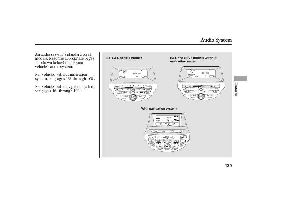 Audio system | HONDA 00X31-TE0-6000 User Manual | Page 141 / 414