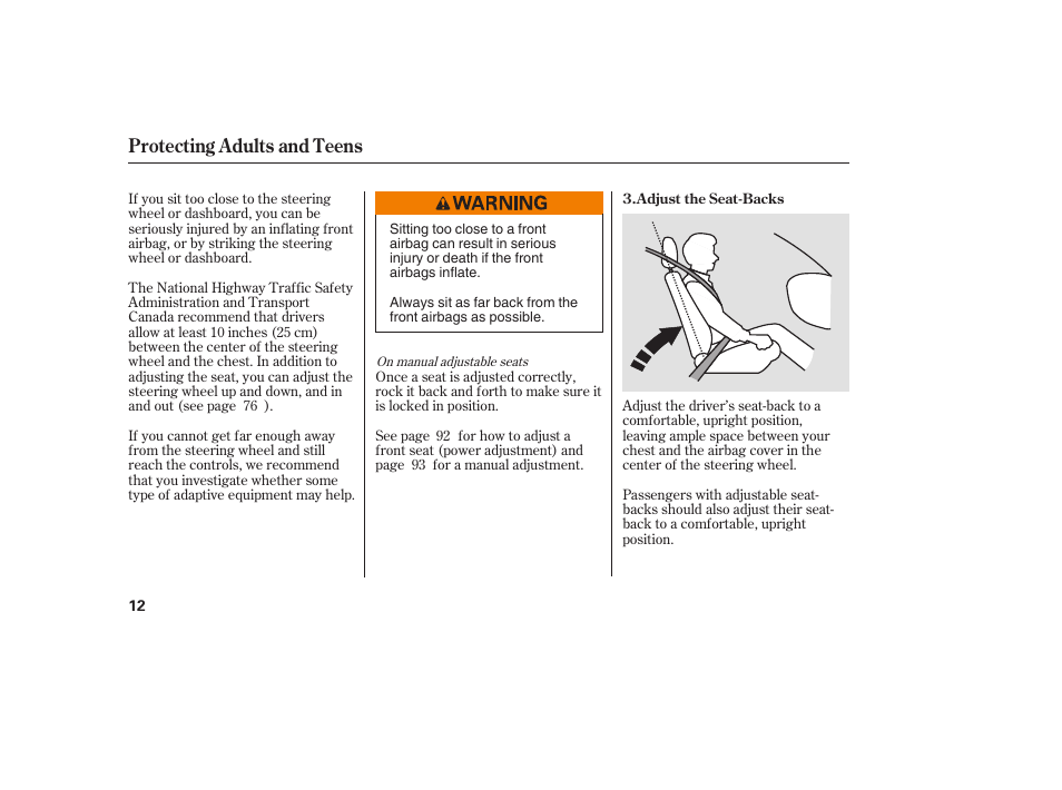 Protecting adults and teens | HONDA 00X31-TE0-6000 User Manual | Page 18 / 414