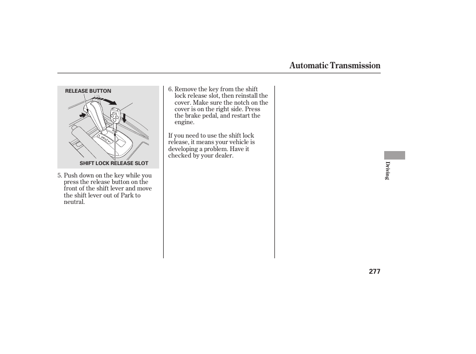 Automatic transmission | HONDA 00X31-TE0-6000 User Manual | Page 283 / 414