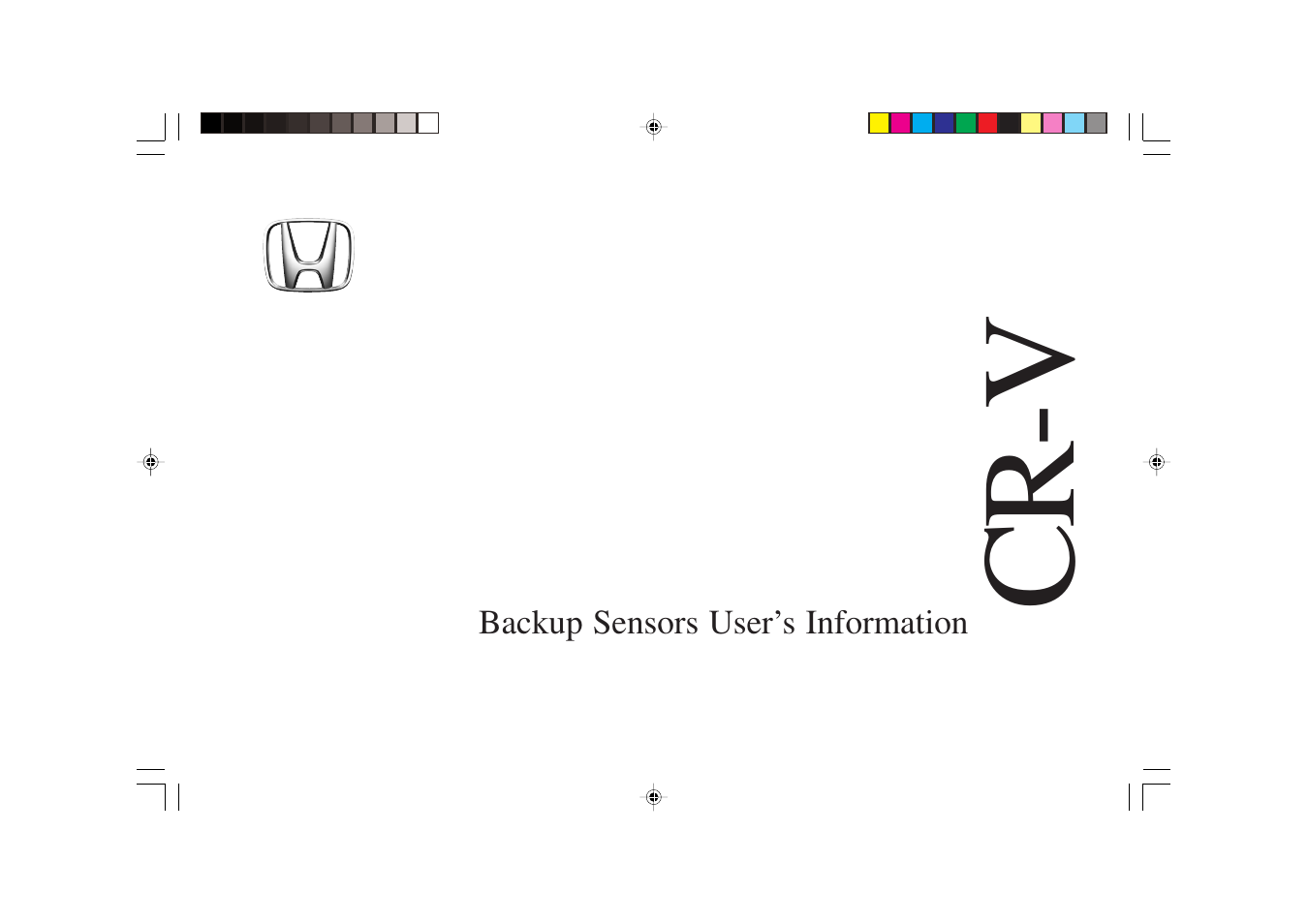 HONDA CR-V Backup Sensors User Manual | 16 pages