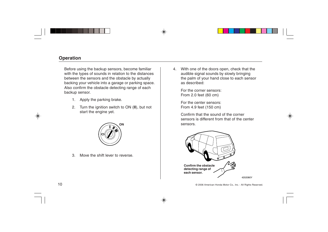 HONDA CR-V Backup Sensors User Manual | Page 10 / 16