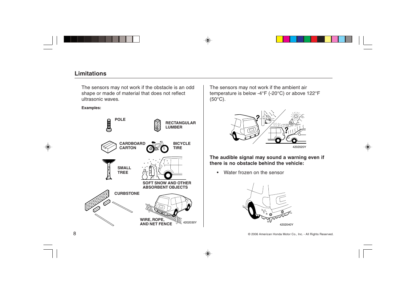 Limitations | HONDA CR-V Backup Sensors User Manual | Page 8 / 16