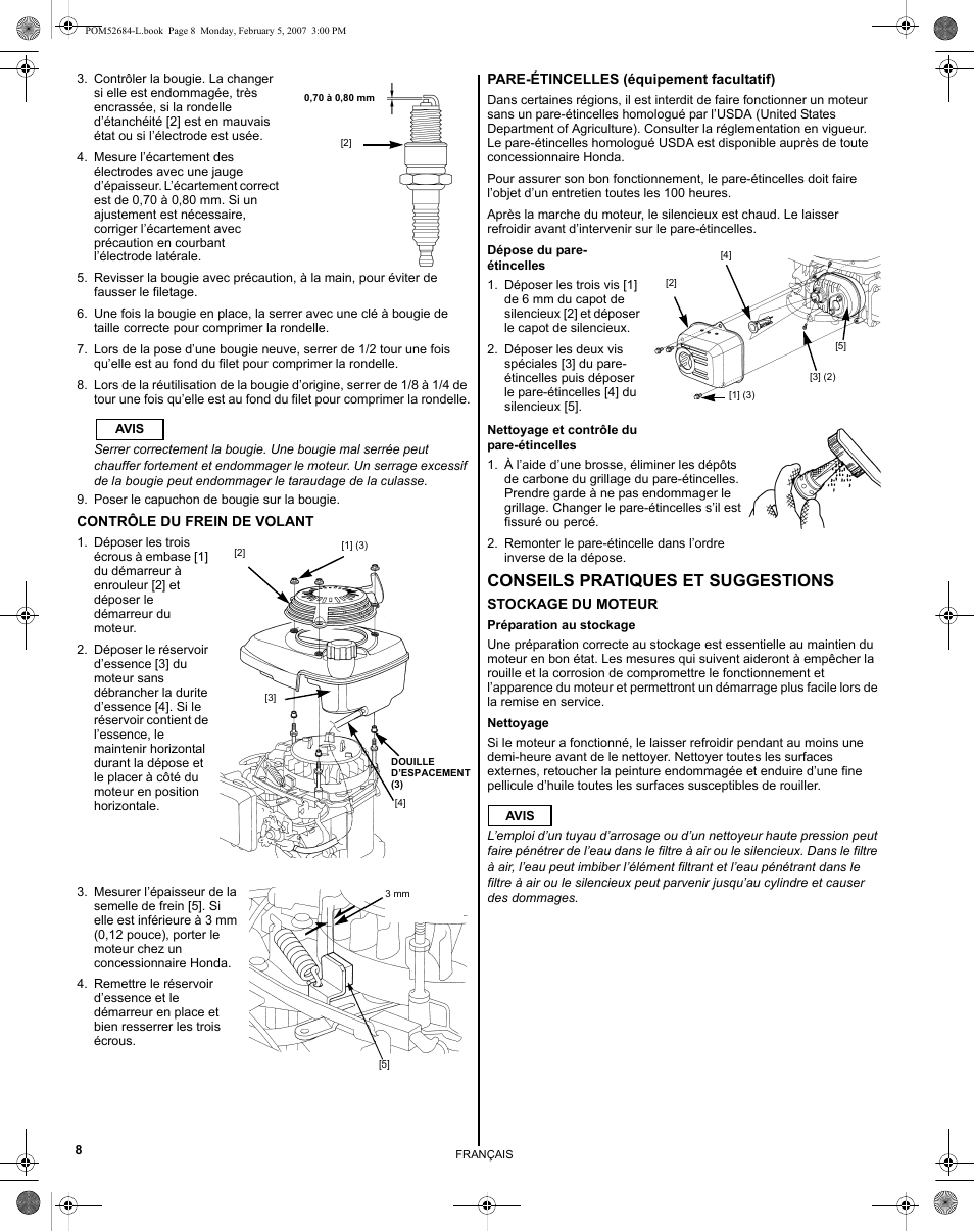 Conseils pratiques et suggestions | HONDA GCV190 User Manual | Page 24 / 48