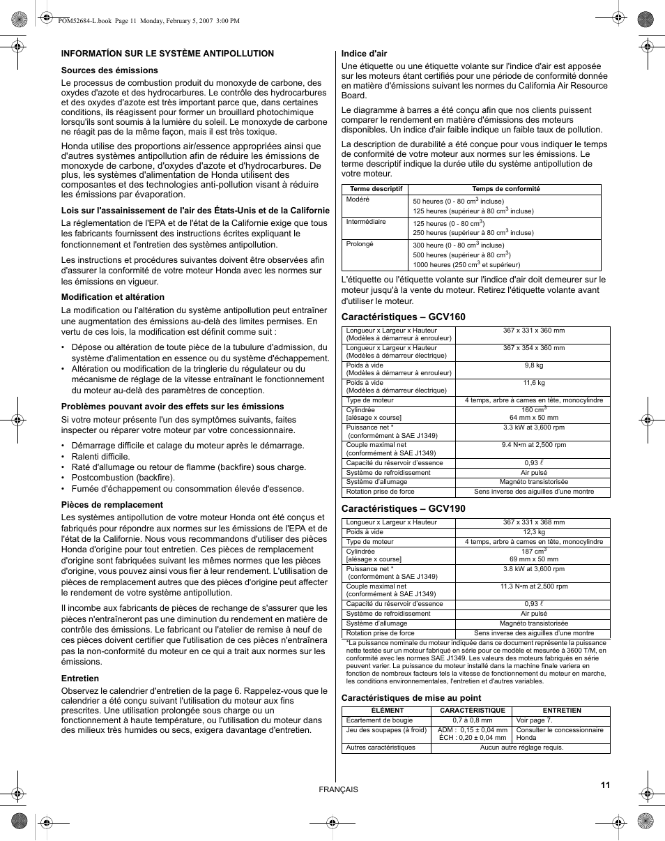 HONDA GCV190 User Manual | Page 27 / 48