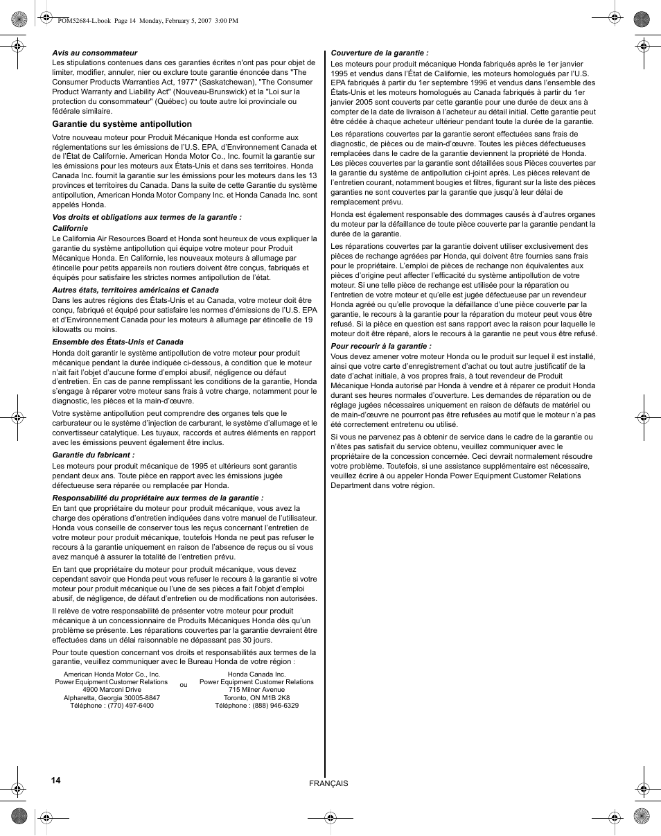 HONDA GCV190 User Manual | Page 30 / 48