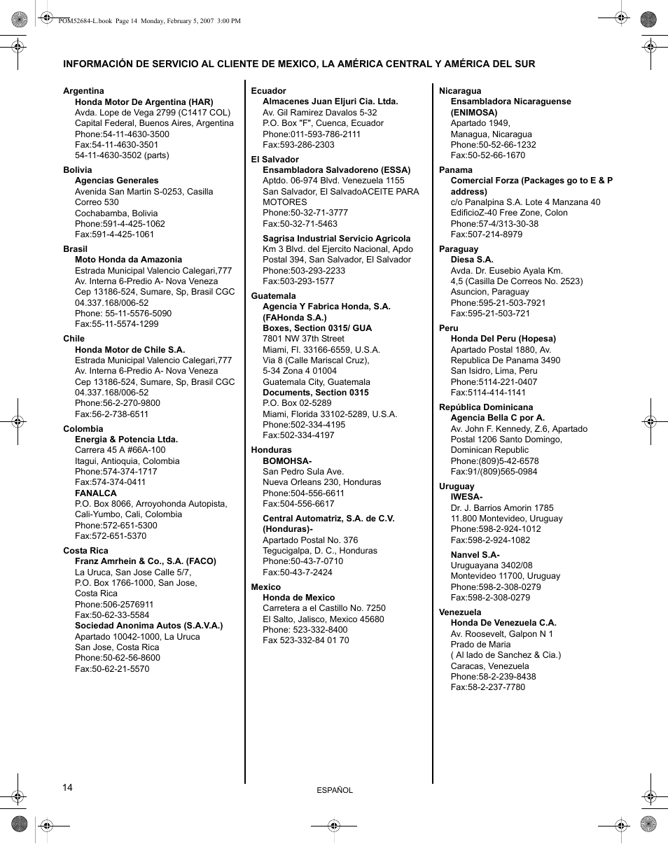 HONDA GCV190 User Manual | Page 46 / 48