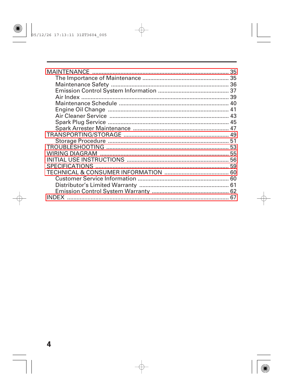 HONDA EU1000i User Manual | Page 6 / 71