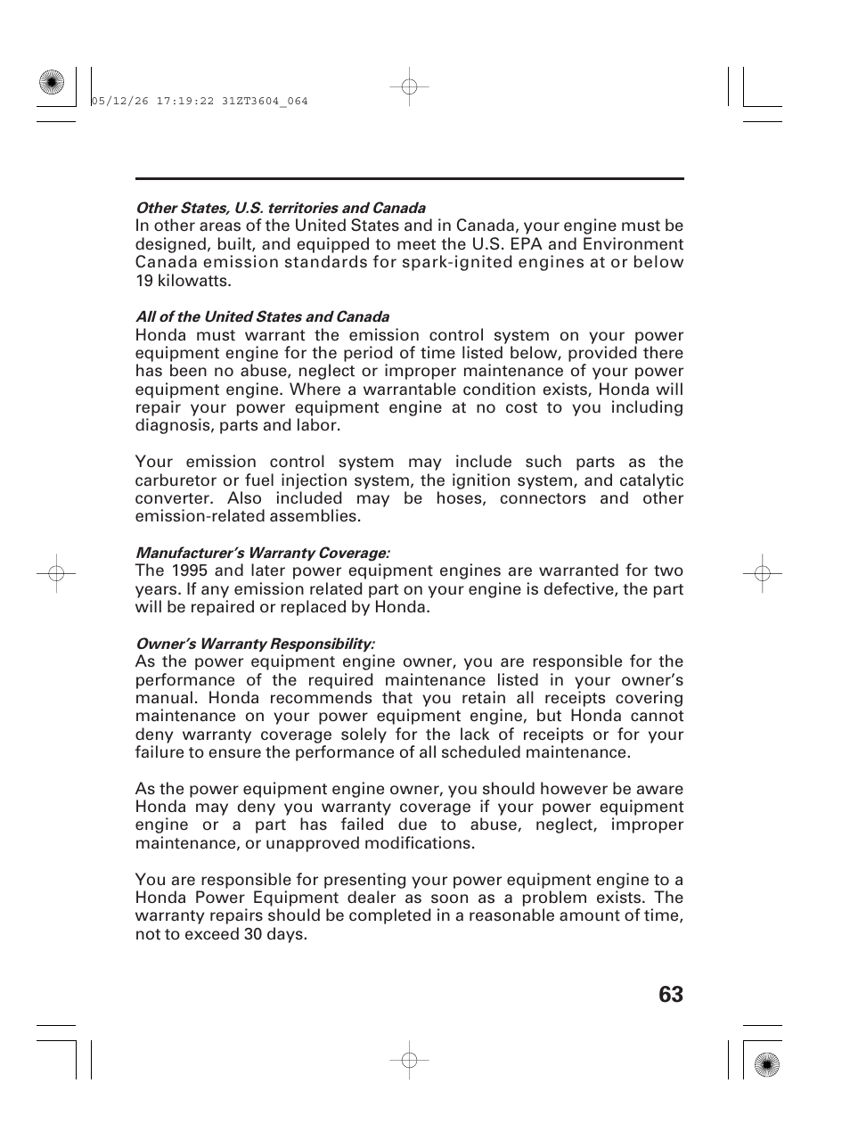 HONDA EU1000i User Manual | Page 65 / 71