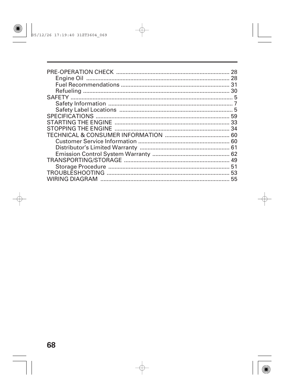 HONDA EU1000i User Manual | Page 70 / 71