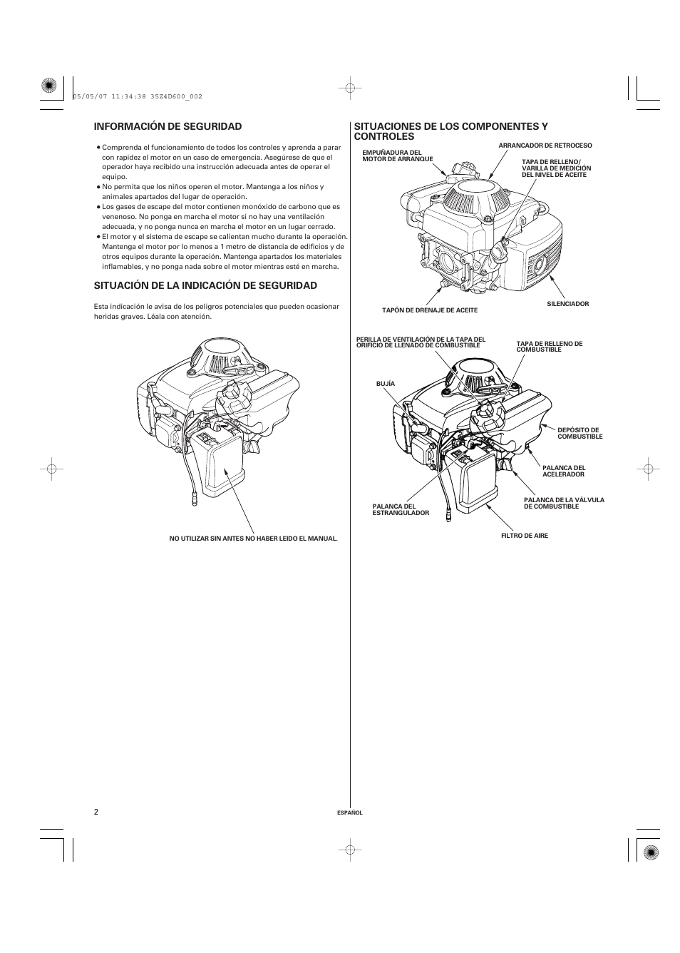 HONDA GXV50 User Manual | Page 34 / 48