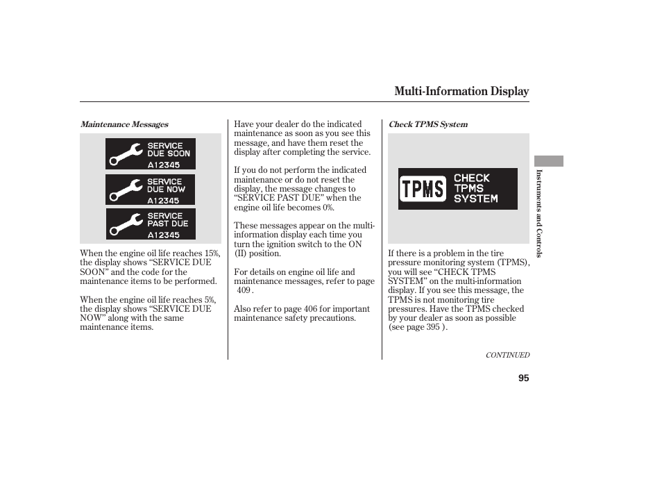 Multi-information display | HONDA 2008 Odyssey User Manual | Page 101 / 526