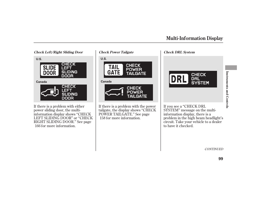 Multi-information display | HONDA 2008 Odyssey User Manual | Page 105 / 526