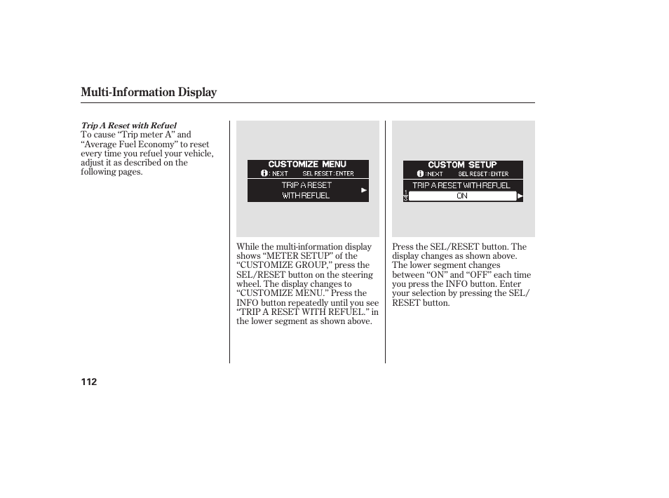 Multi-information display | HONDA 2008 Odyssey User Manual | Page 118 / 526