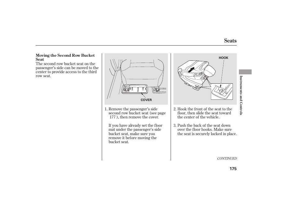 Seats | HONDA 2008 Odyssey User Manual | Page 181 / 526