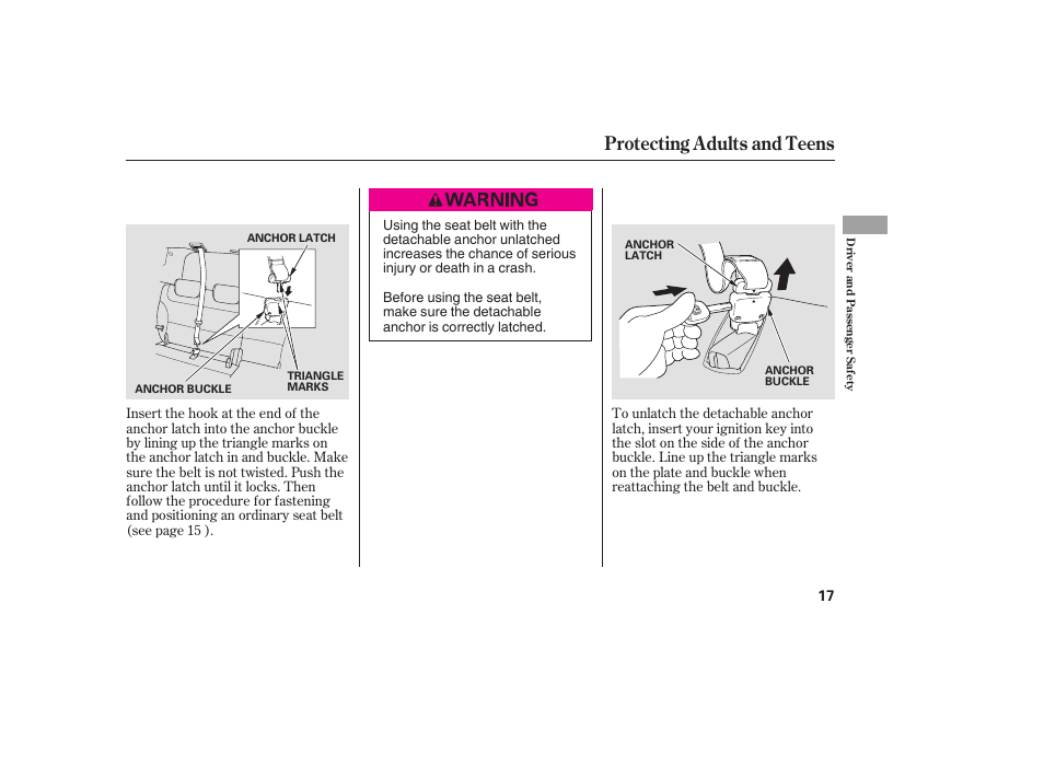 Protecting adults and teens | HONDA 2008 Odyssey User Manual | Page 23 / 526