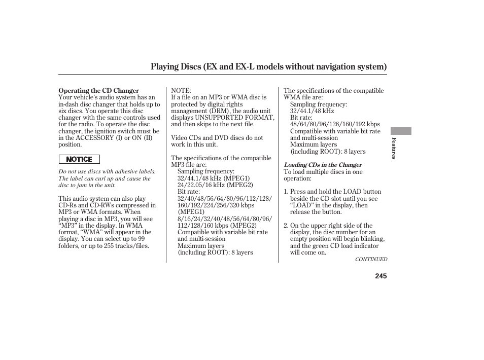 HONDA 2008 Odyssey User Manual | Page 251 / 526