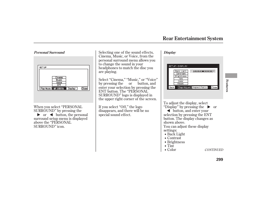 Rear entertainment system | HONDA 2008 Odyssey User Manual | Page 305 / 526