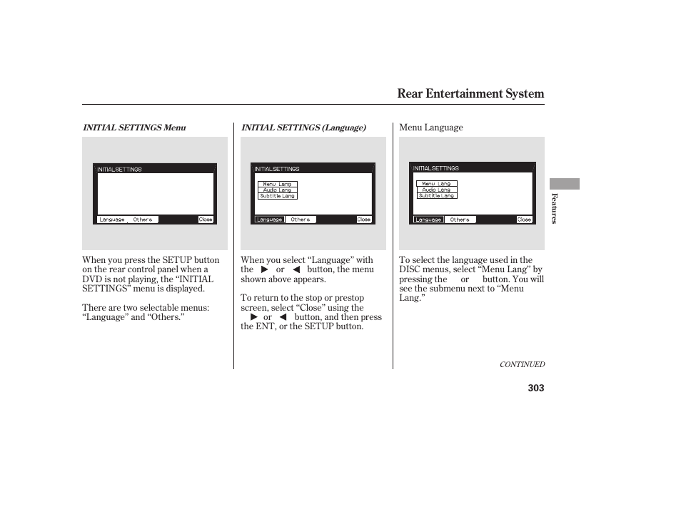 Rear entertainment system | HONDA 2008 Odyssey User Manual | Page 309 / 526