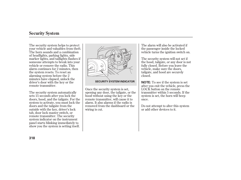 Security system | HONDA 2008 Odyssey User Manual | Page 324 / 526