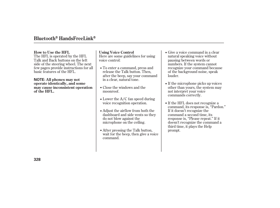 Bluetooth handsfreelink | HONDA 2008 Odyssey User Manual | Page 334 / 526