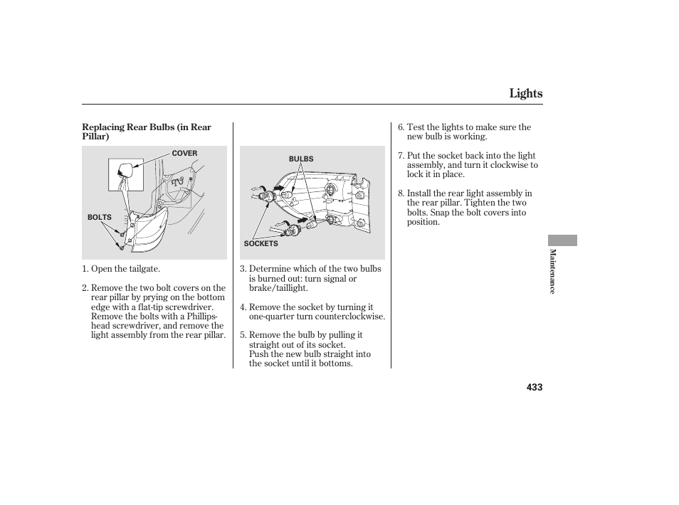 Lights | HONDA 2008 Odyssey User Manual | Page 439 / 526