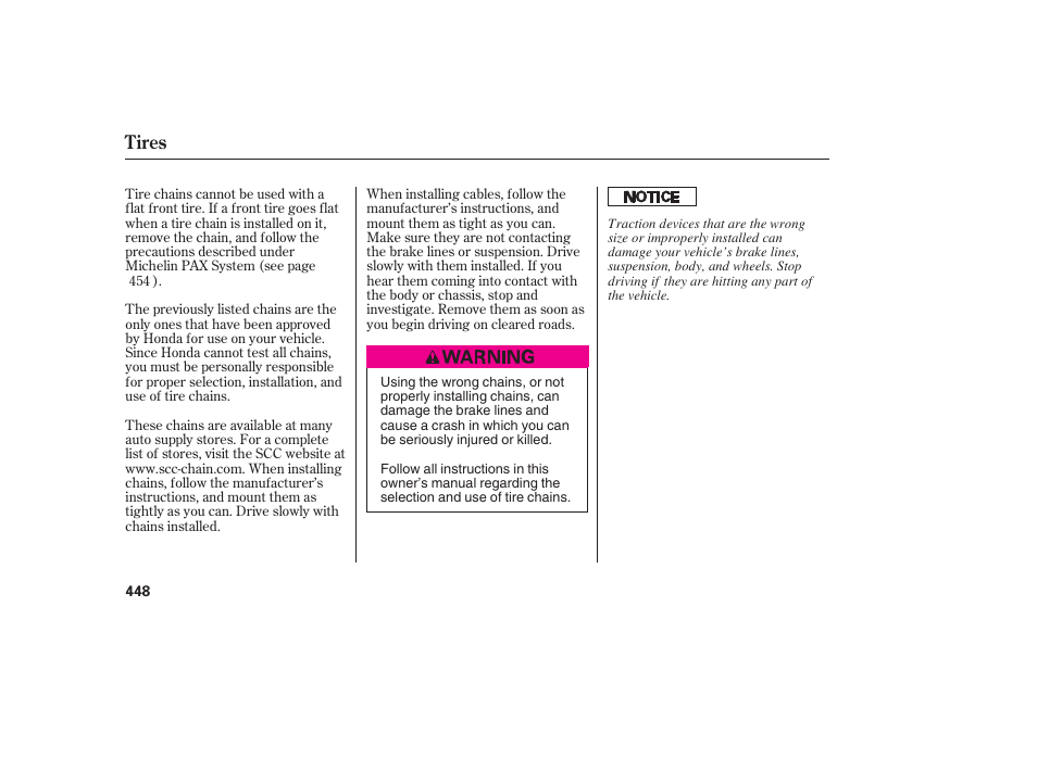 Tires | HONDA 2008 Odyssey User Manual | Page 454 / 526